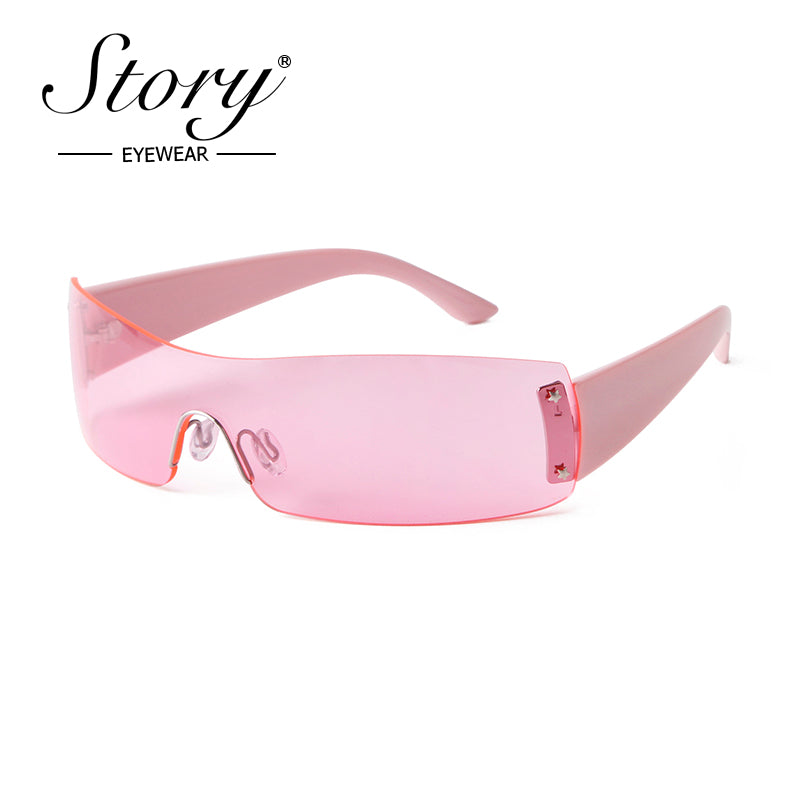 2024 New Integrated  Fashion Sunglasses, Personalized Fashion Large Frame Windshields, Trendy Matching Sunglasses for Women