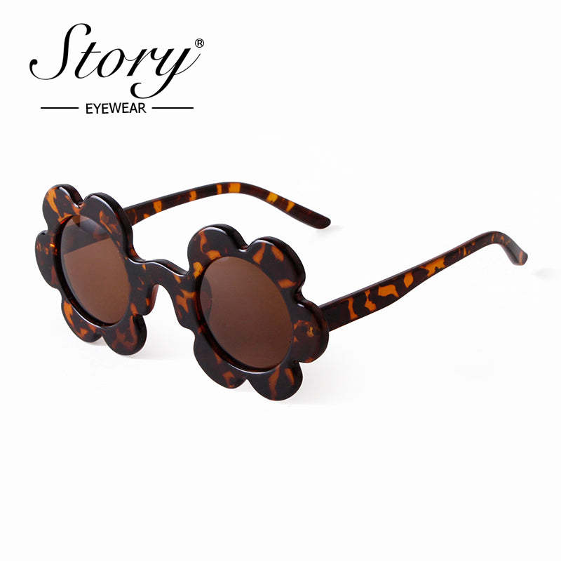 2024 New Fashion Children's Cartoon Cute Fashion Style Sunflower Sunglasses Shading Polarized Light Travel Street Shooting Trend Sunglasses Versatile