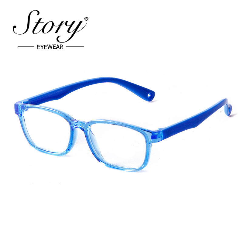 Versatile Eye Protection,Can Be Paired with Myopia Glasses,Children's Anti Blue Light Flat Light Glasses,TR90 Silicone Material