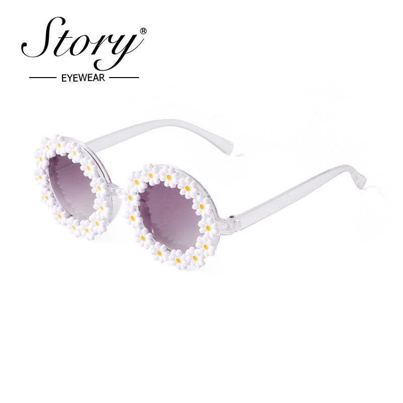2024 New Children's Personalized Daisy Sunglasses Fashion Versatile  Cute Sweet Sunglasses UV Protection