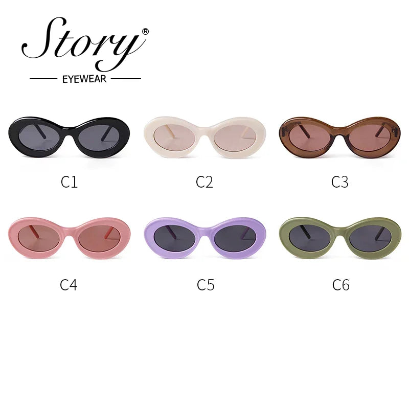Trend Oval Sunglasses Women Retro  SunGlasses UV400