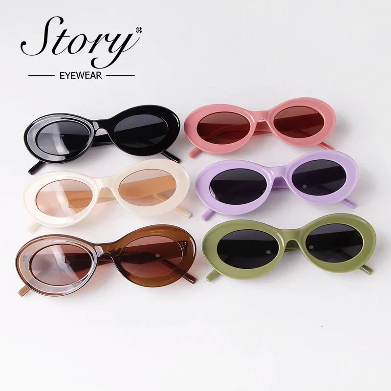 Trend Oval Sunglasses Women Retro  SunGlasses UV400