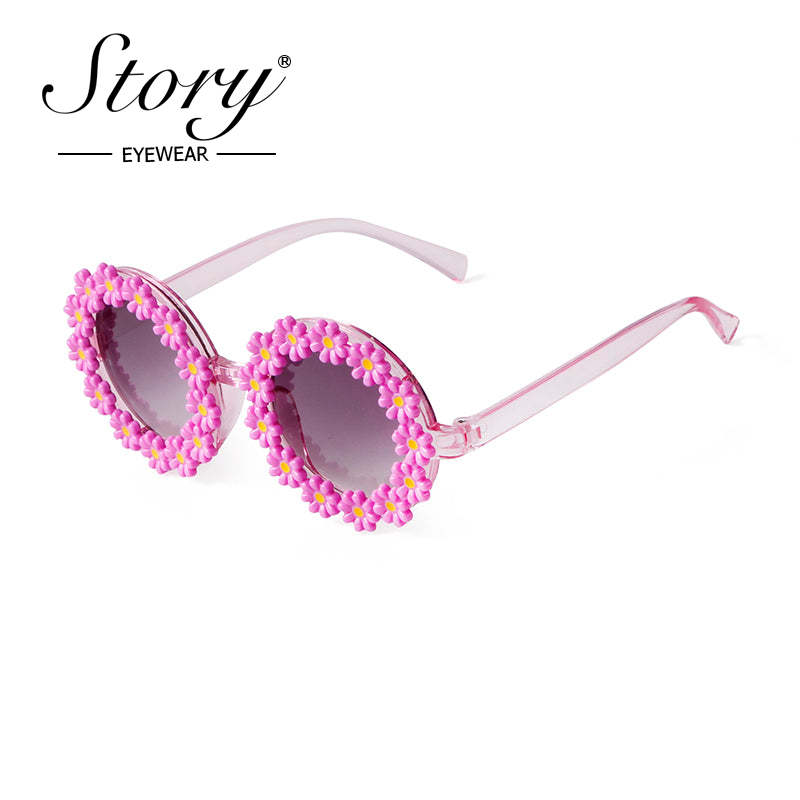 2024 New Children's Personalized Daisy Sunglasses Fashion Versatile  Cute Sweet Sunglasses UV Protection