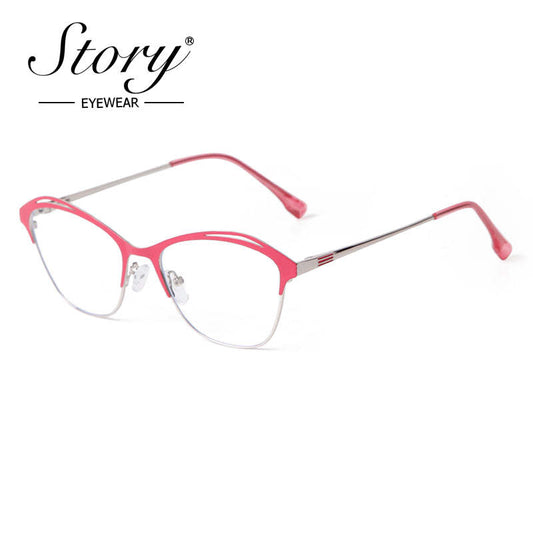 2024 New Women's Cat's Eye Frame Anti Blue Light Glasses, Fashion Trend Matching Glasses Frame