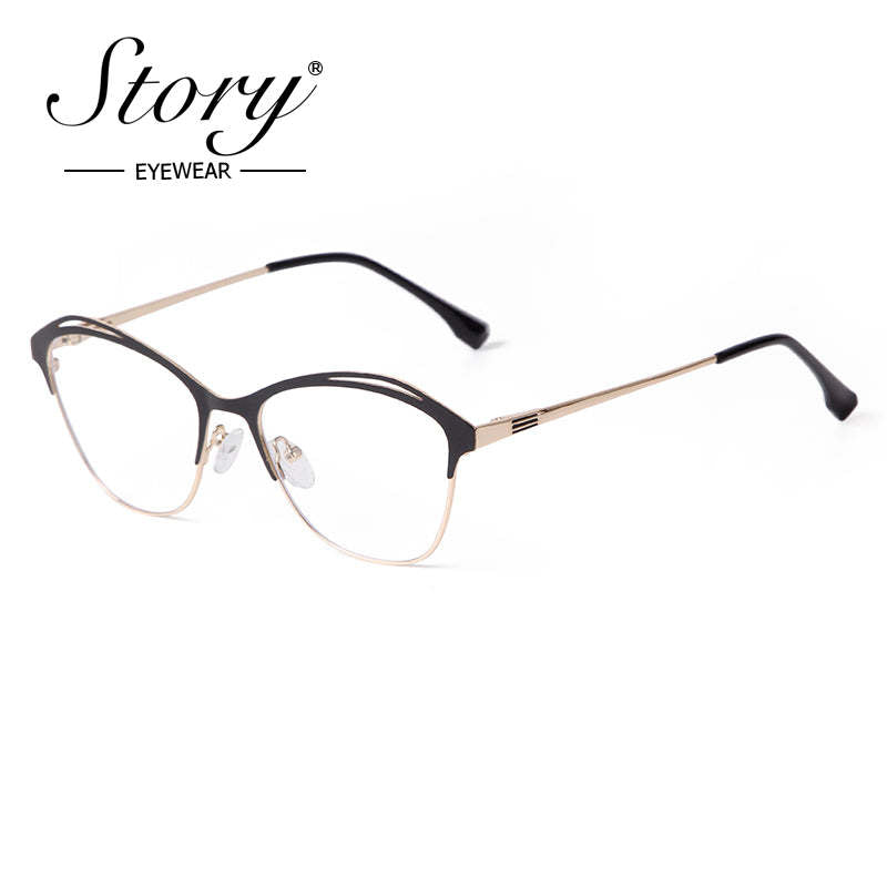 2024 New Women's Cat's Eye Frame Anti Blue Light Glasses, Fashion Trend Matching Glasses Frame