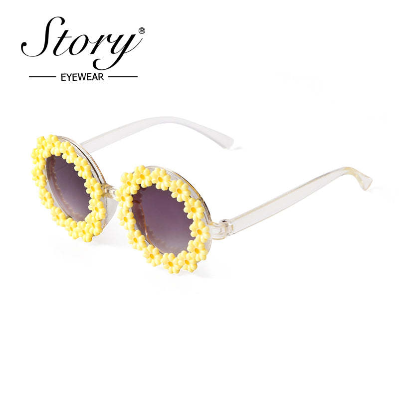 2024 New Children's Personalized Daisy Sunglasses Fashion Versatile  Cute Sweet Sunglasses UV Protection