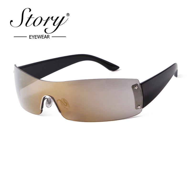 2024 New Integrated  Fashion Sunglasses, Personalized Fashion Large Frame Windshields, Trendy Matching Sunglasses for Women