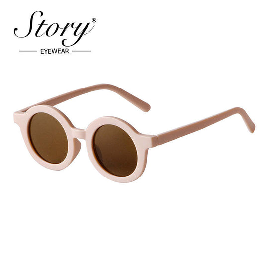 2024 New Popular Retro Round Frame Mirror Macarone Children's Glasses Baby Outdoor Travel Versatile Sunglasses