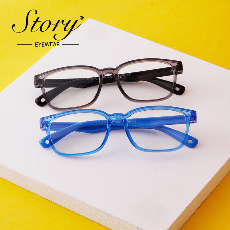 Versatile Eye Protection,Can Be Paired with Myopia Glasses,Children's Anti Blue Light Flat Light Glasses,TR90 Silicone Material