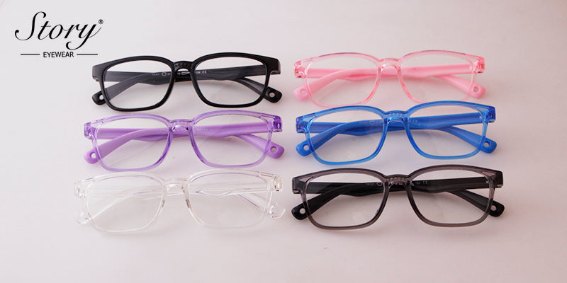 Versatile Eye Protection,Can Be Paired with Myopia Glasses,Children's Anti Blue Light Flat Light Glasses,TR90 Silicone Material