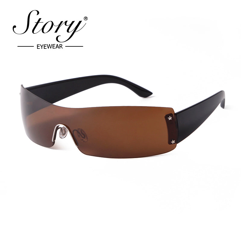 2024 New Integrated  Fashion Sunglasses, Personalized Fashion Large Frame Windshields, Trendy Matching Sunglasses for Women