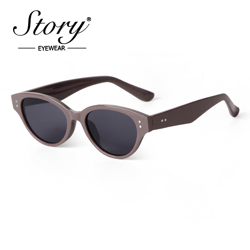 New Cat's Eye Small Frame Slim Sunglasses, High Grade Sunglasses Beach Vacation Style