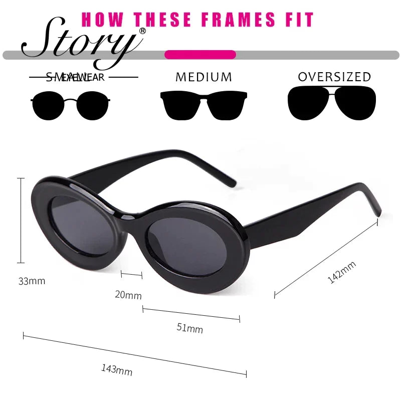 Trend Oval Sunglasses Women Retro  SunGlasses UV400