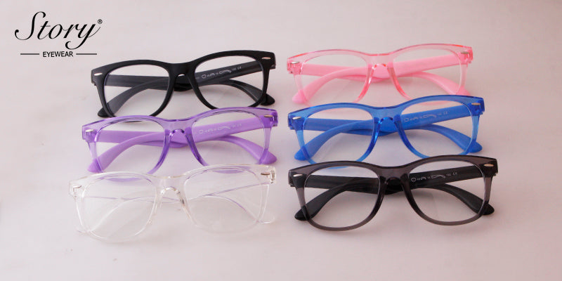 2024 New Fashionable Hot Selling Combination Color Children's Day Glasses TR90 Transparent Color Versatile Trend Casual Flat Mirror Factory Direct Sales