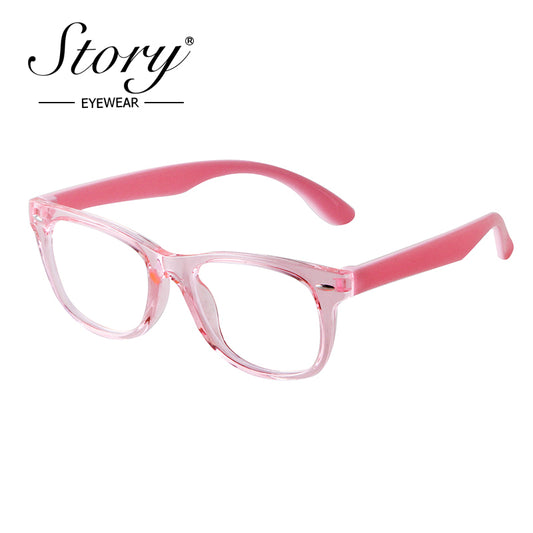 2024 New Fashionable Hot Selling Combination Color Children's Day Glasses TR90 Transparent Color Versatile Trend Casual Flat Mirror Factory Direct Sales