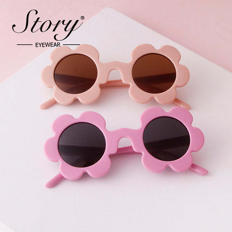 2024 New Fashion Children's Cartoon Cute Fashion Style Sunflower Sunglasses Shading Polarized Light Travel Street Shooting Trend Sunglasses Versatile