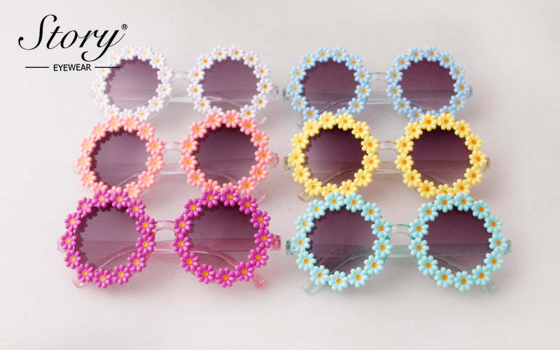 2024 New Children's Personalized Daisy Sunglasses Fashion Versatile  Cute Sweet Sunglasses UV Protection