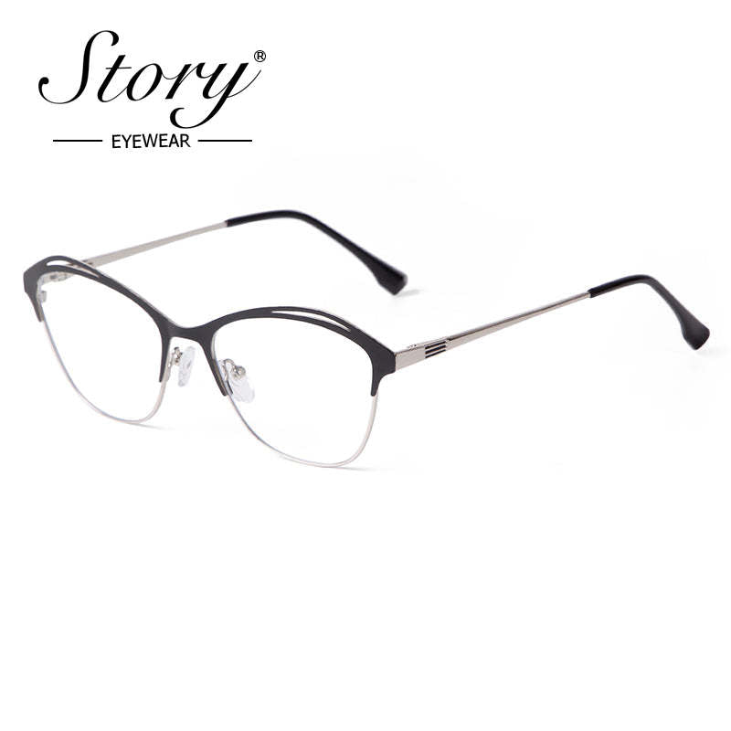 2024 New Women's Cat's Eye Frame Anti Blue Light Glasses, Fashion Trend Matching Glasses Frame