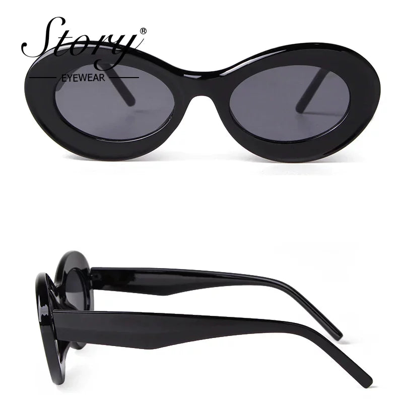 Trend Oval Sunglasses Women Retro  SunGlasses UV400