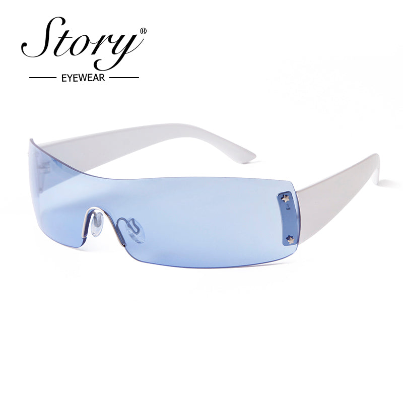2024 New Integrated  Fashion Sunglasses, Personalized Fashion Large Frame Windshields, Trendy Matching Sunglasses for Women