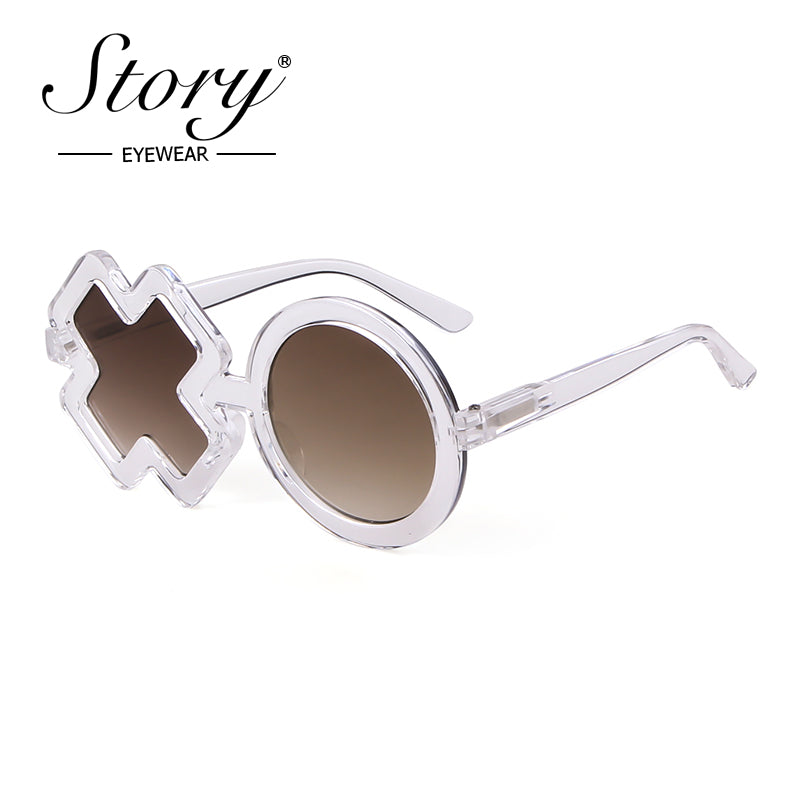 Round Frame Flower Petal Sunflower Glasses, Comfortable Colorful Children's Sunglasses