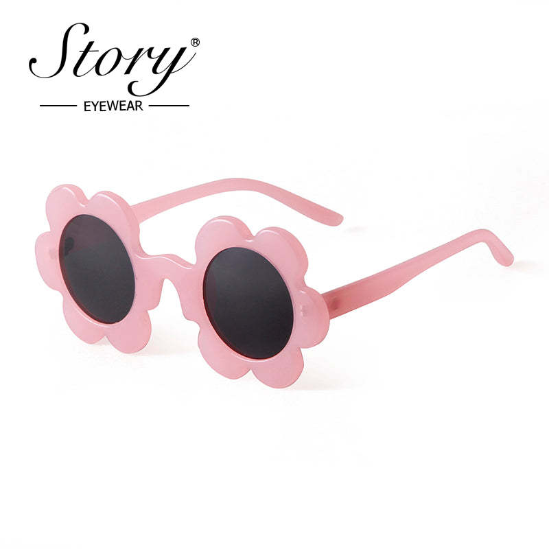 2024 New Fashion Children's Cartoon Cute Fashion Style Sunflower Sunglasses Shading Polarized Light Travel Street Shooting Trend Sunglasses Versatile
