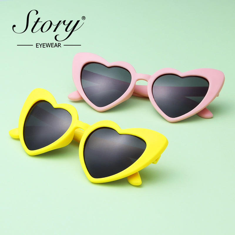 New Children's Sunglasses Retro Personalized Polarized Sunglasses Fashion Love Shaped Children's Sunglasses