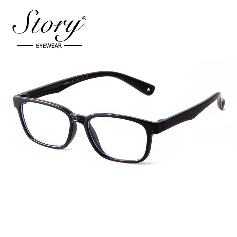 2024 New Fashionable Children's Anti Blue Light Glasses Trend Combination Color Street Shooting Flat Light Glasses Silicone Goggles Soft Frame Glasses