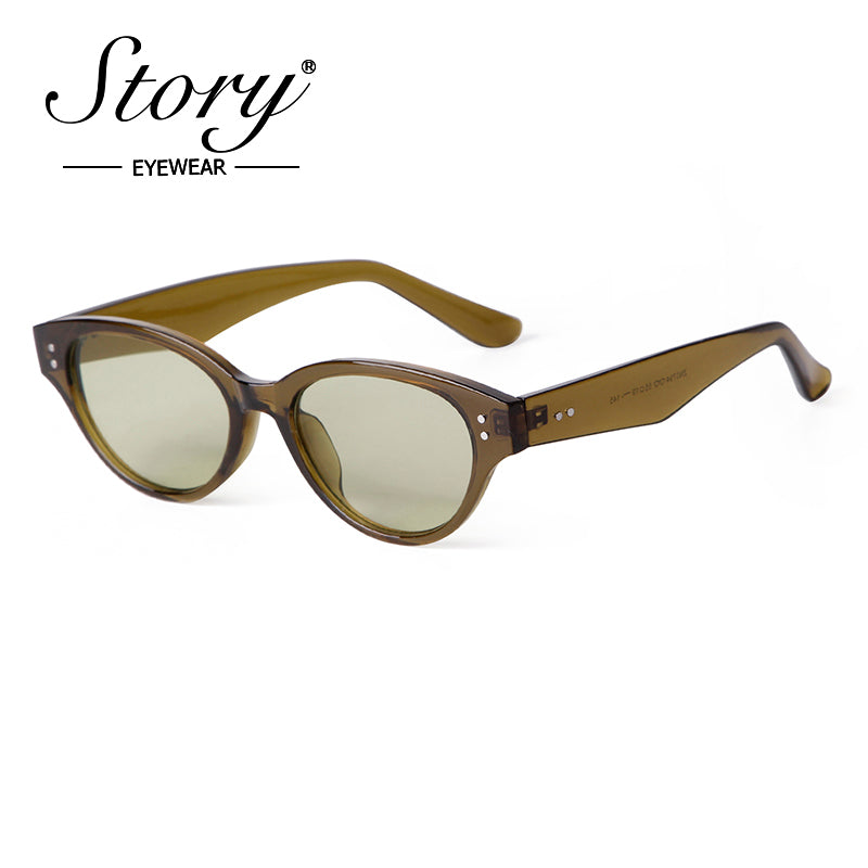 New Cat's Eye Small Frame Slim Sunglasses, High Grade Sunglasses Beach Vacation Style