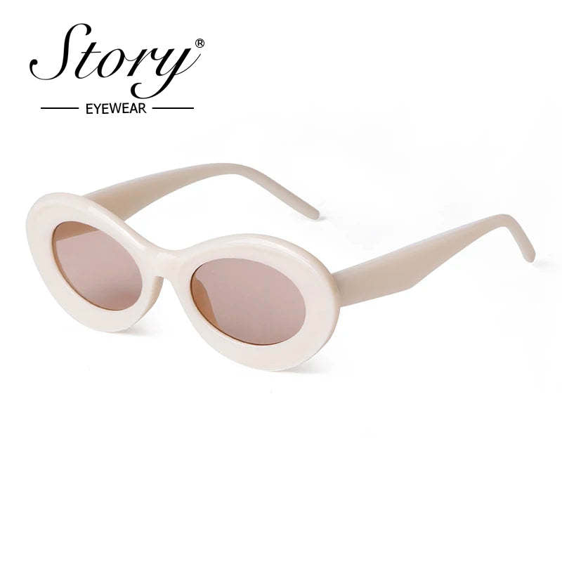 Trend Oval Sunglasses Women Retro  SunGlasses UV400