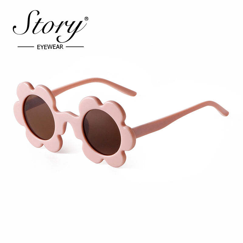 2024 New Fashion Children's Cartoon Cute Fashion Style Sunflower Sunglasses Shading Polarized Light Travel Street Shooting Trend Sunglasses Versatile