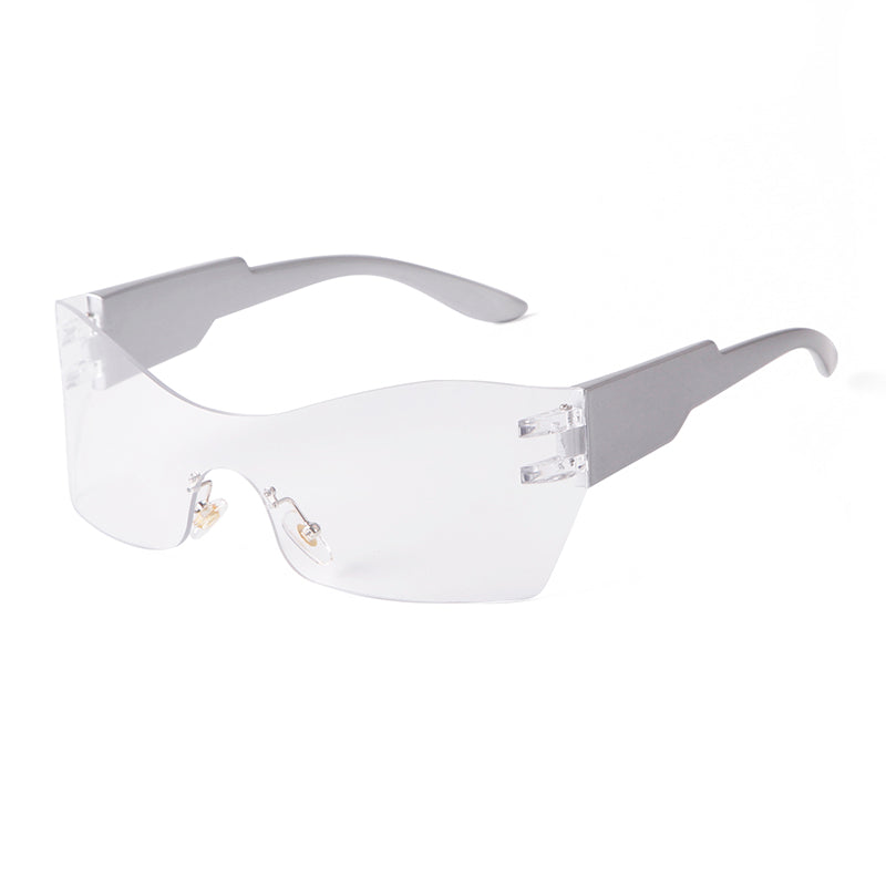 2024 New Integrated Large Frame Fashion Color Film Sunglasses, Personalized Frameless Glasses, Outdoor Cycling Sports Sunglasses