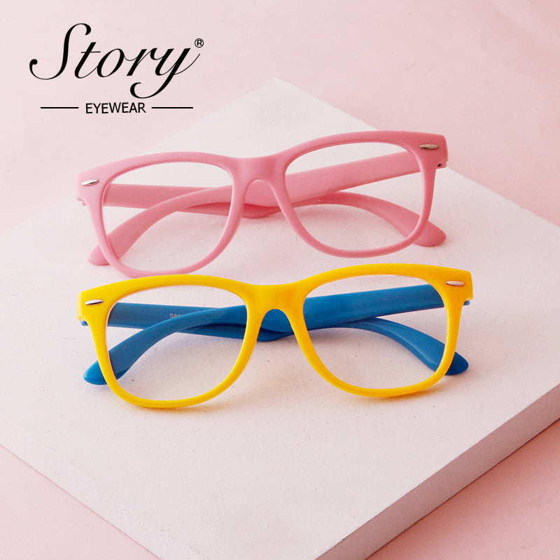2024 New Anti Blue Light & Radiation Eye Protection Children's Glasses Comfortable Silicone Frame