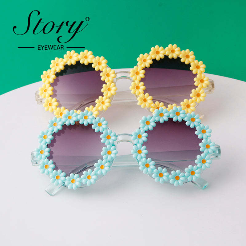 2024 New Children's Personalized Daisy Sunglasses Fashion Versatile  Cute Sweet Sunglasses UV Protection