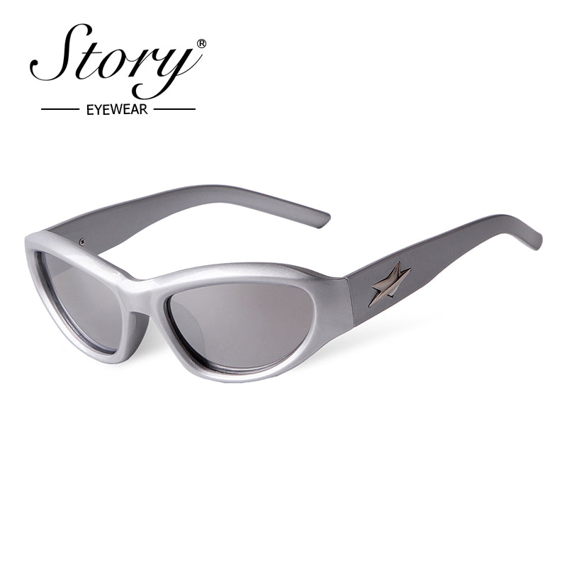 Fashion Cat's Eye Sunglasses Personalized Five pointed Star   Cycling Sports Sunglasses Female