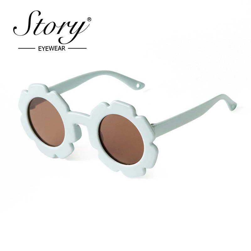 2024 New Children's  Floral Sunglasses Soft Adhesive Material Cartoon Polarized Light,Fashion Style Colorful Sunglasses