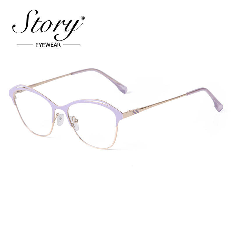 2024 New Women's Cat's Eye Frame Anti Blue Light Glasses, Fashion Trend Matching Glasses Frame