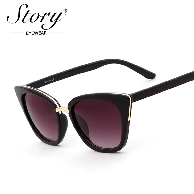 STORY Cat Eye Drop Sunglasses Women Sun Glasses uv400