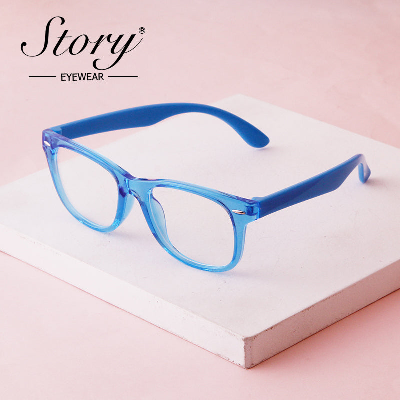 2024 New Fashionable Hot Selling Combination Color Children's Day Glasses TR90 Transparent Color Versatile Trend Casual Flat Mirror Factory Direct Sales