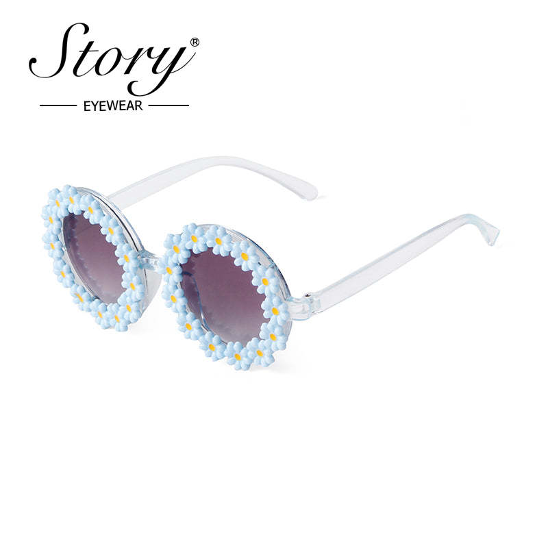 2024 New Children's Personalized Daisy Sunglasses Fashion Versatile  Cute Sweet Sunglasses UV Protection