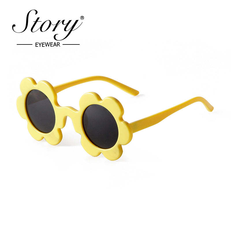 2024 New Fashion Children's Cartoon Cute Fashion Style Sunflower Sunglasses Shading Polarized Light Travel Street Shooting Trend Sunglasses Versatile