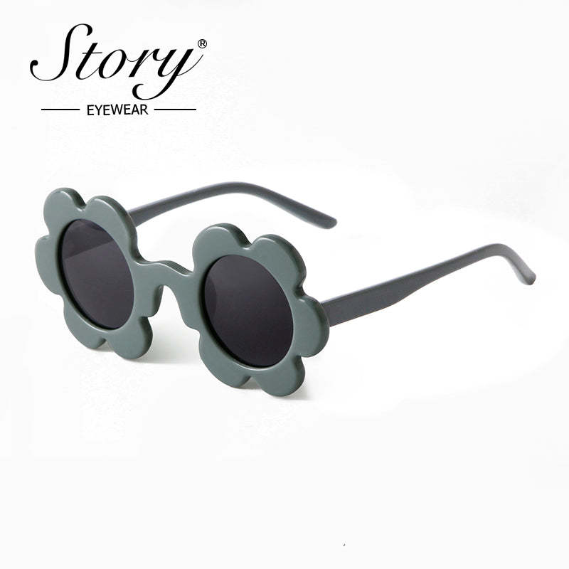 2024 New Fashion Children's Cartoon Cute Fashion Style Sunflower Sunglasses Shading Polarized Light Travel Street Shooting Trend Sunglasses Versatile