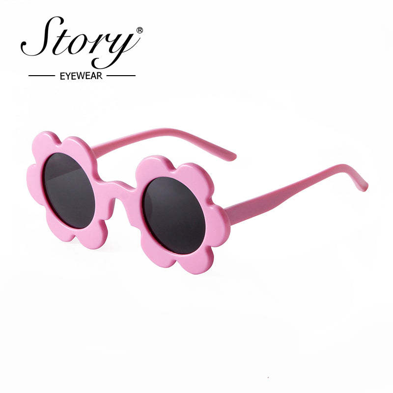 2024 New Fashion Children's Cartoon Cute Fashion Style Sunflower Sunglasses Shading Polarized Light Travel Street Shooting Trend Sunglasses Versatile