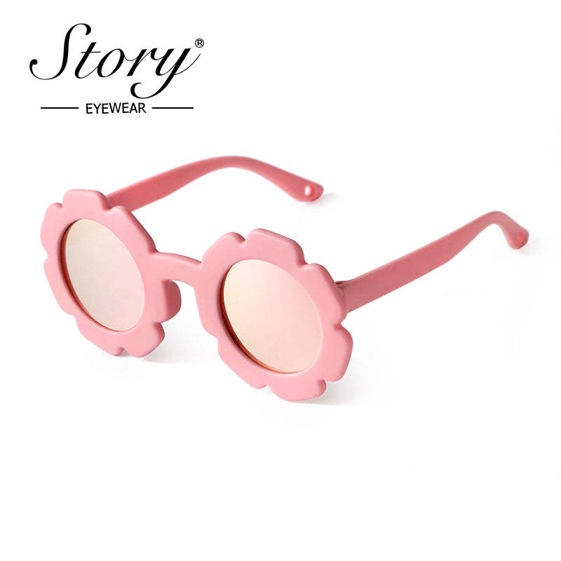2024 New Children's  Floral Sunglasses Soft Adhesive Material Cartoon Polarized Light,Fashion Style Colorful Sunglasses