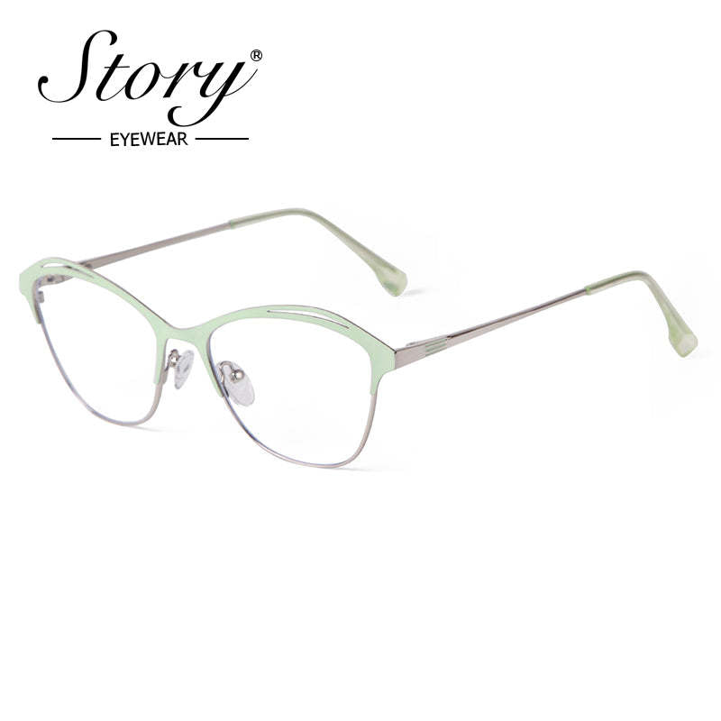 2024 New Women's Cat's Eye Frame Anti Blue Light Glasses, Fashion Trend Matching Glasses Frame