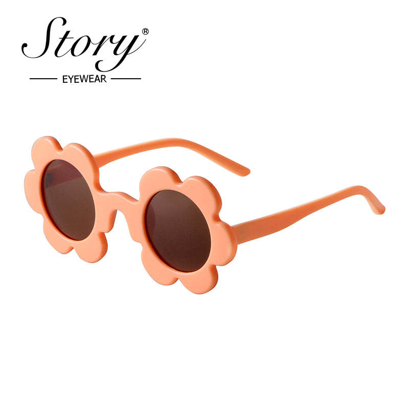 2024 New Fashion Children's Cartoon Cute Fashion Style Sunflower Sunglasses Shading Polarized Light Travel Street Shooting Trend Sunglasses Versatile